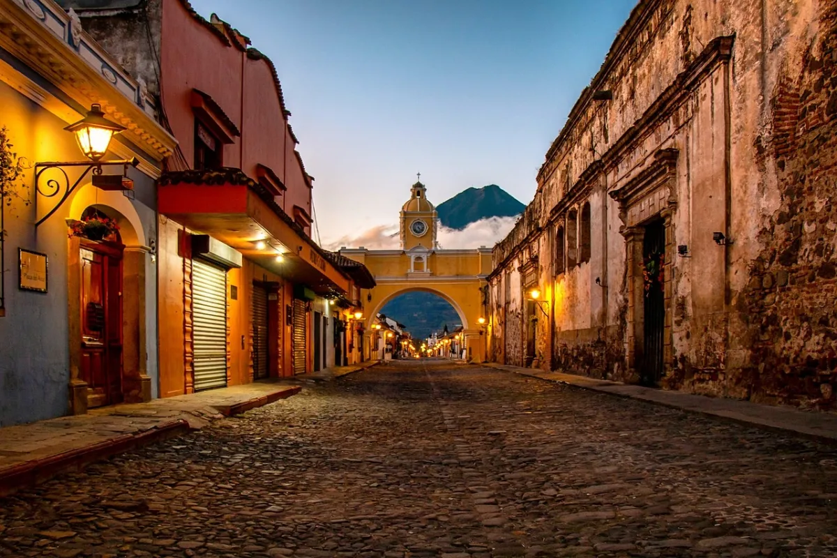 guatemala and  sunset in Antigua Guatemala, Guatemala