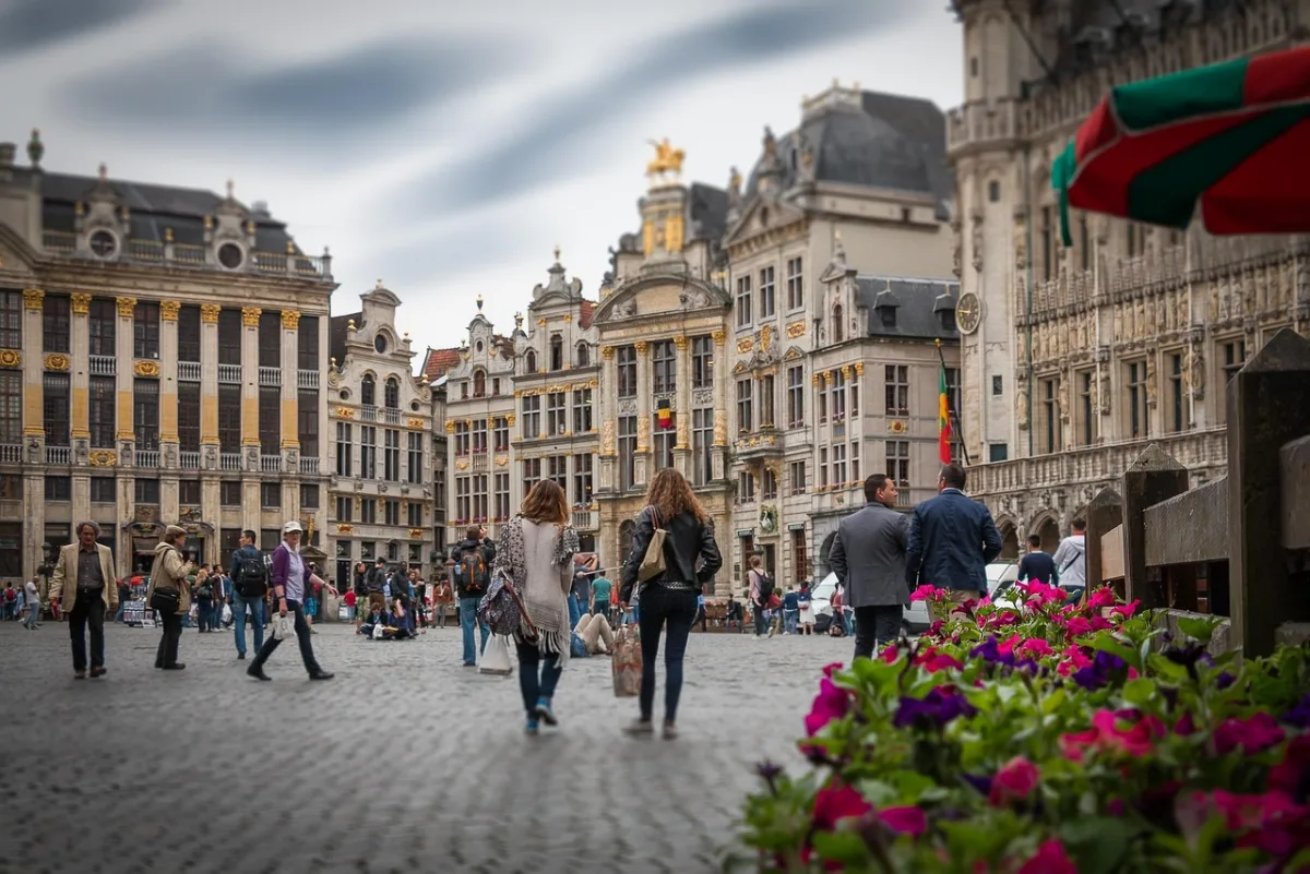 brussels and  large market in Brussels, Belgium
