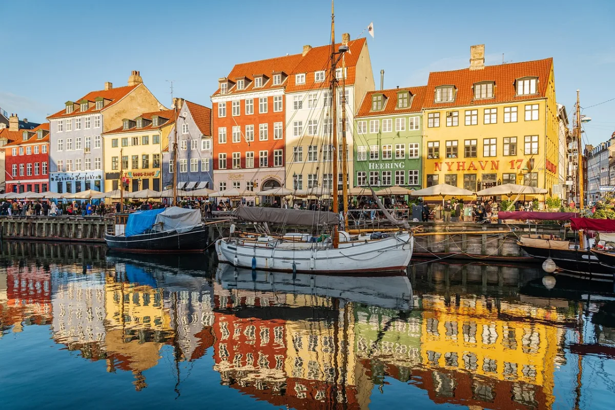 copenhagen and  river in Copenhagen, Denmark