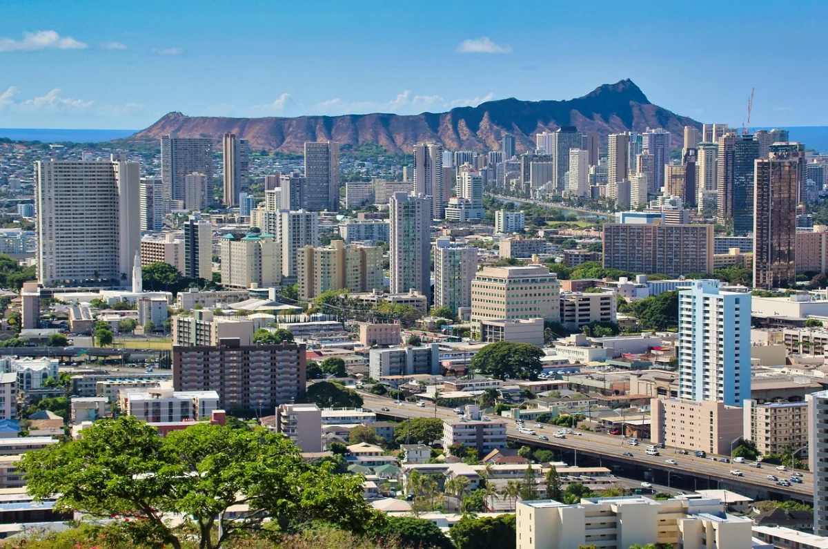 diamond head and  volcano in Honolulu, United States