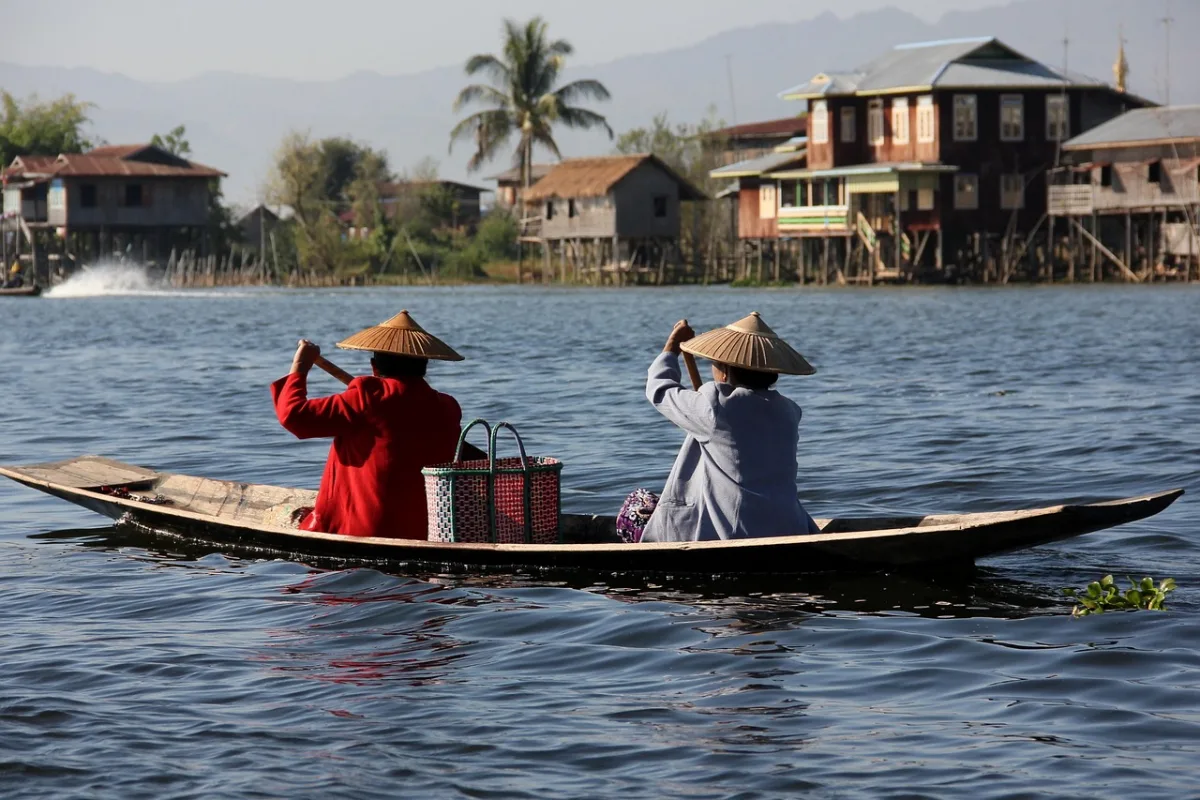 boat and  river in Inle Lake, Myanmar