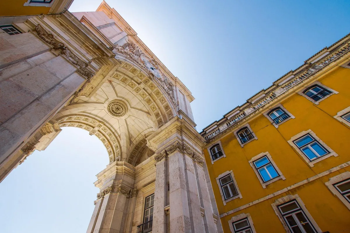 lisbon and  arch in Lisbon, Portugal