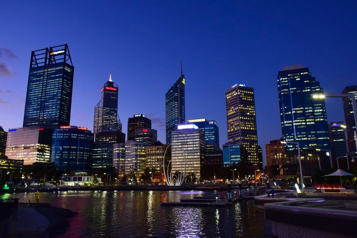 buildings and  skyline in Perth, Australia