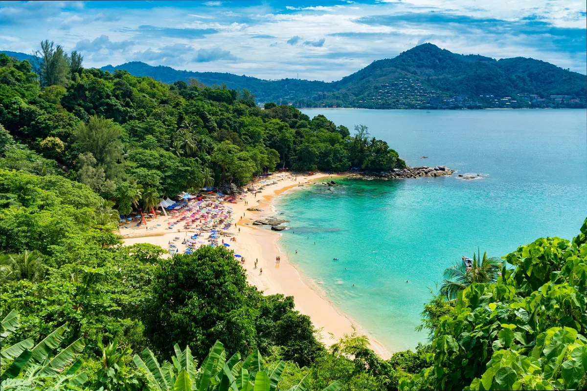 beach and  people in Phuket, Thailand